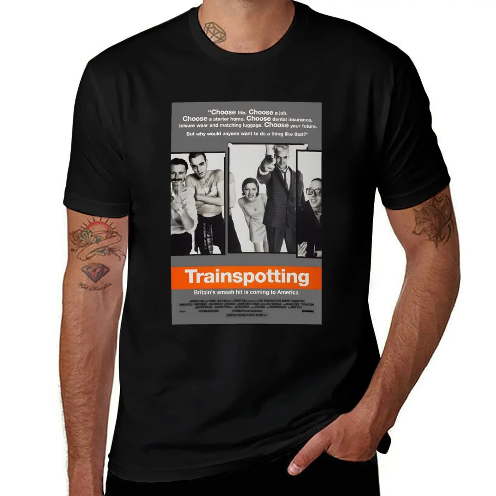 Trainspotting - movie poster Poster T-Shirt Running Gym Short Sleeve Sports Tee T-Shirt