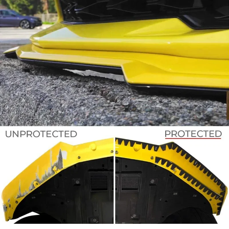 8PCS Car Front Bumper Bottom Anti-Scratch Strip Scrape Guard Skid Plate Bumper Protection Anti Collision For Lowered