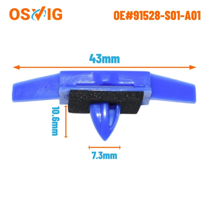 

20PCS OE# 91528-S01-A01 For Honda Civic Roof Drip Molding Retainer Clip With Sealer