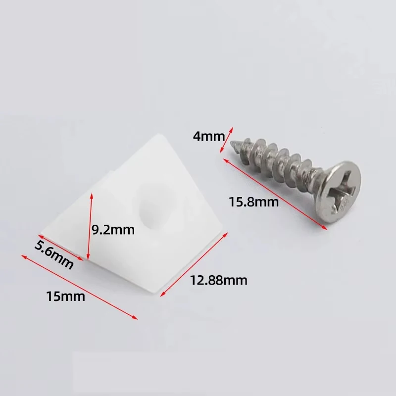20/40/60/80/100pcs Drawer Wedges With Screws For Bottom Support Plastic Repair Cabinets Bookshelves Angle Code Bracket Fastener view 4