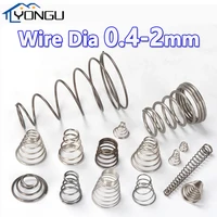 Diámetro del alambre 0,4mm-2mm resortes de torre de acero inoxidable 304 cono cónico resorte de compresión resorte de presión cónico