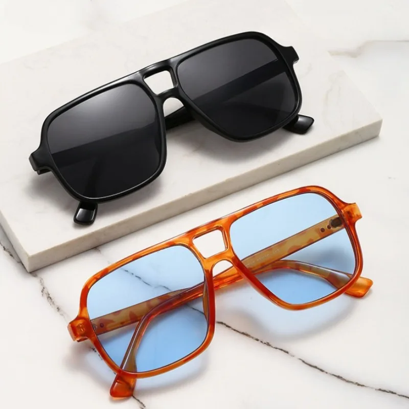 Unisex Retro Street Style UV400 HD Sunglasses Square Frame Stylish Versatile Shades Sun Eyewear Outdoor Driving Sun Eyeglasses