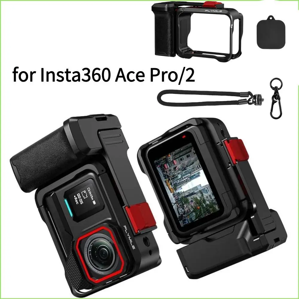 

Комплект Street Grip для Insta360 Ace Pro 1/2: металлическая ручка-держатель Xplorer, быстросъемная кнопка спуска затвора с холодным креплением