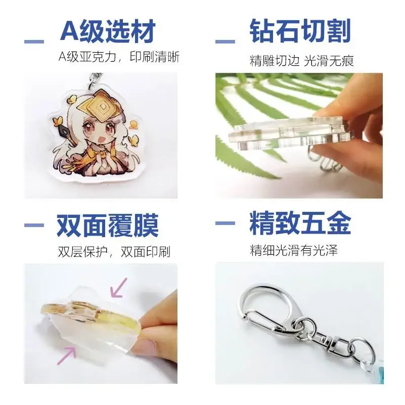 Dr.STONE Acrylic Keychain Cartoon Cute Transparent Charm Figures Key Chain for Bag Backpack Fans Gift Anime Jewelry Accessories