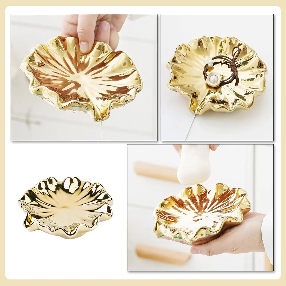 

Ceramic Soap Dish Holder Sturdy Design for Bathroom Kitchen Wash Table Self Draining Soap Tray Container