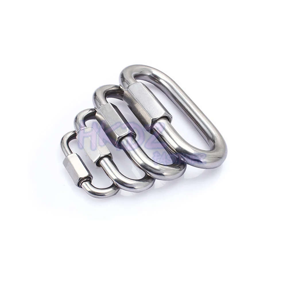 Stainless Steel Climbing Gear Carabiner Quick Links Safety Snap Hook Runway Buckle Rock Climbing Buckle Chain Connecting Ring