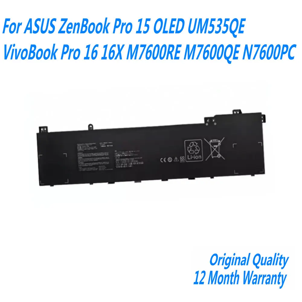 

11.55V C32N2022 Laptop Battery For ASUS ZenBook Pro 15 OLED UM535QE VivoBook Pro 16 16X M7600RE M7600QE N7600PC 0B200-04040000