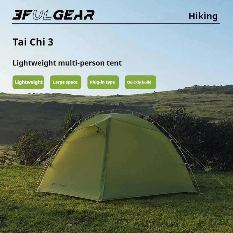 3F UL GEAR TAIJI3 Camping Tent 3 People 15D Nylon Ultralight Portable Outdoor 3/4 Season Tent Double Layer Climbing Hiking Tents