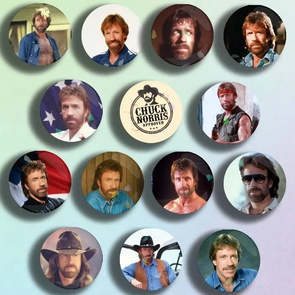 Martialist Chuck Norris The Expendables Badge Stage Brooches on Backpack Handmade Round EnamelPins forJewelry Gift Bag Accessory