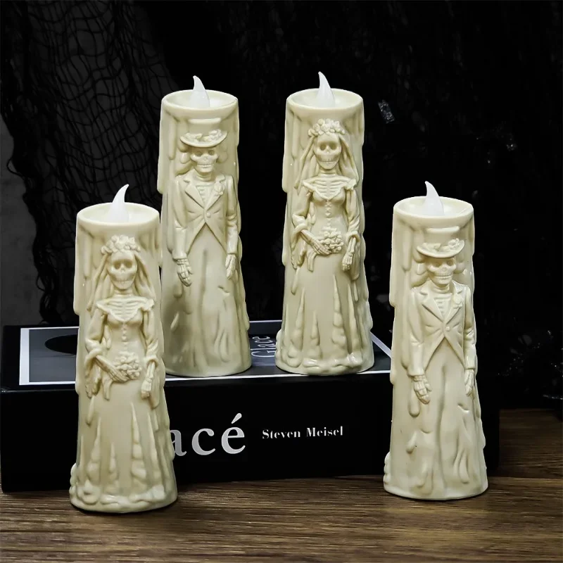 1/6pcs Halloween LED Candle Light decorazione per feste luce notturna senza fiamma luci notturne Creative a batteria decorazioni per Festival