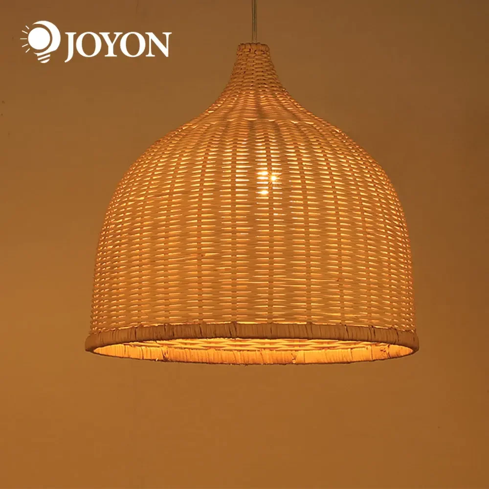 

1Pcs Hand Woven Rattan Pendant Lights Southeast Asia Dia 26CM 30CM 35CM Rattan Wicker Chandelier Dining Rroom Bamboo Art Lamp