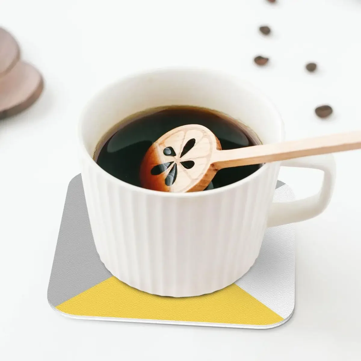 Tricolor Silver Gray Mustard Yellow And White Coaster Coffee Mats Set of 4 Placemats Cup Tableware Decoration & Accessories Pads