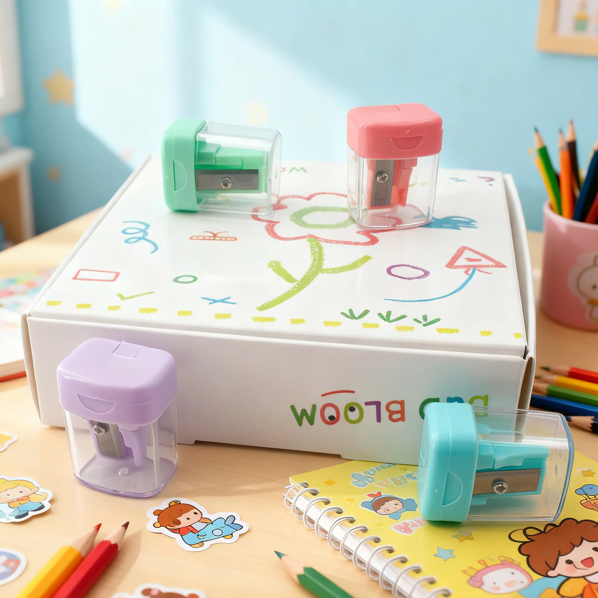 Mini 28Pcs Macaron Single Hole Clamshell Compact Pastel Pencil Sharpeners,,Easy to Carry,Essential  for Schools and Offices