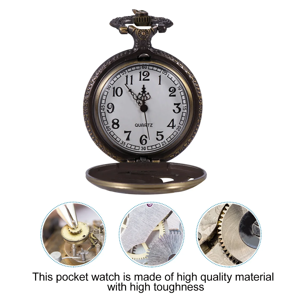 1pc Hollowed-Out Snake Pocket Watch Alloy Classic Coffee Color For Zodiac Snake Lovers Vintage Style Accessory