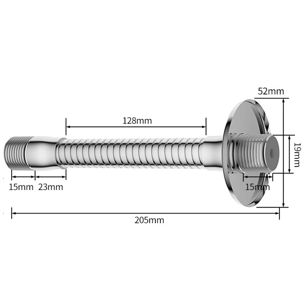 1pcs Stainless Steel Shower Head Bracket Adjustable Swivel Shower Head Bracket Adapter With Flange Standard G1/2 Male Threading