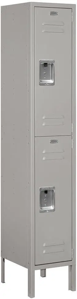 62152GY-U Double Tier 12-Inch Wide 5-Feet High 12-Inch Deep Unassembled Standard Metal Locker, Gray