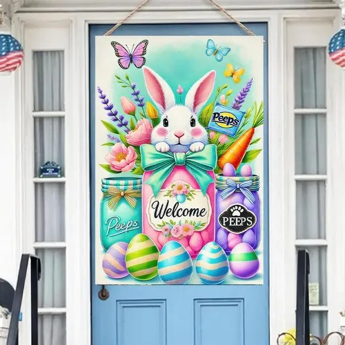 Happy Easter Bunny Garden Flag Double Sided Mason Jar Easter Garden, 12 x 18 XXQ