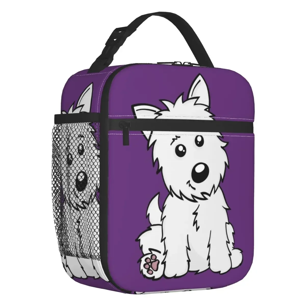 Westie-West Highland White Terrier Dog Sacs à lunch isothermes pour femmes, réutilisables, glacière thermique, boîte à bento, travail, école, voyage