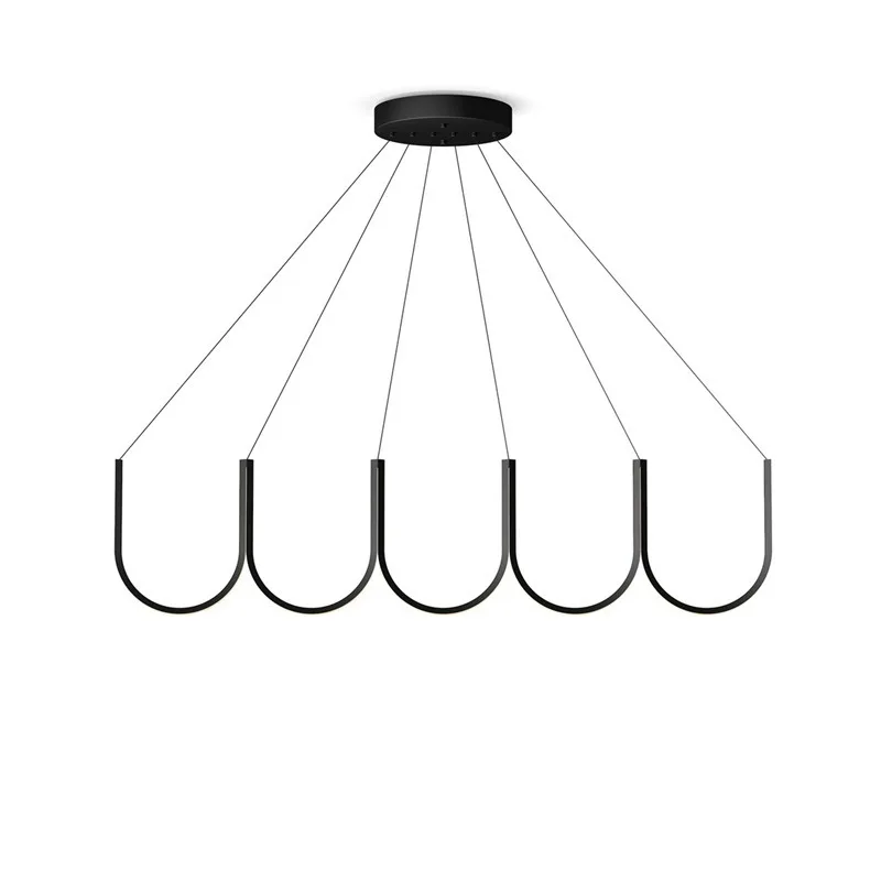 Living room lamp milk  bar counter long restaurant chandelier model room