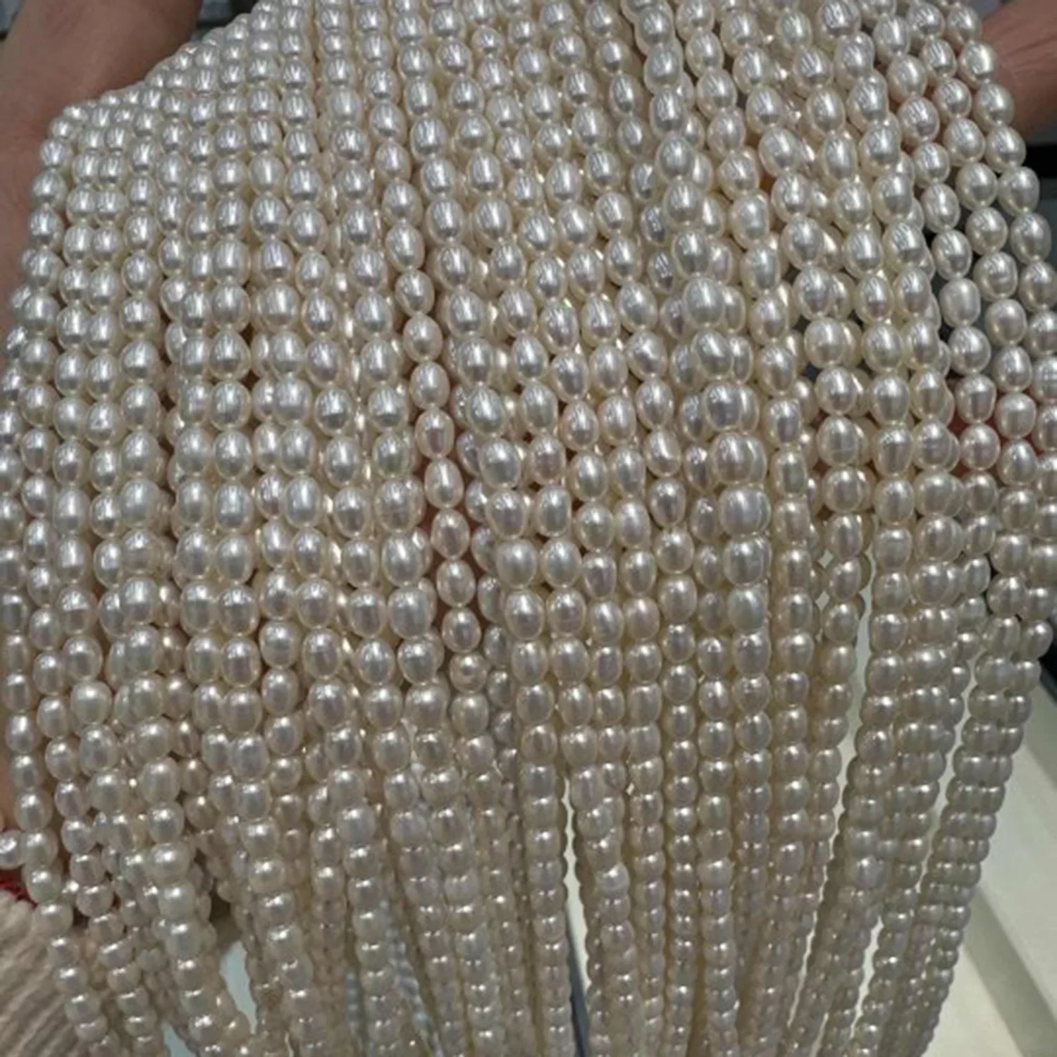 3-4 مللي متر فلاش جديد الأرز المياه العذبة الطبيعية البرتقالي الأبيض الأرجواني حبة اللؤلؤ والمجوهرات جعل عقد دي اي واي سوار إكسسوارات هدية النساء