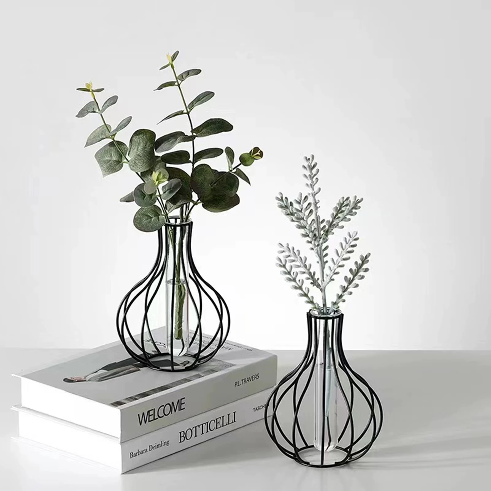 Elegant Glass Vase Hydroponic Tabletop Vessel for Living Room Home Decor Nordic Minimalist Floral Display Durable Art