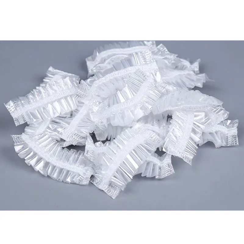 100Pcs Thickened Disposable Plastic Waterproof Ear Protector Cover Cap Salon Hai