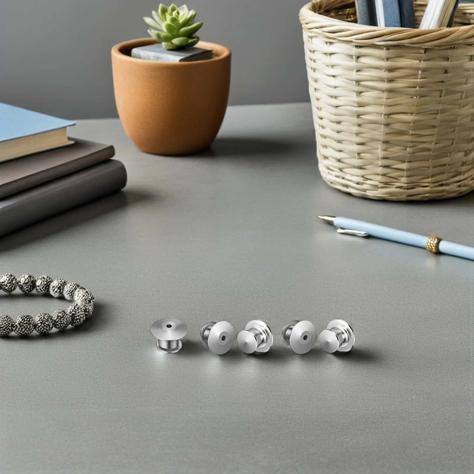 

40Pcs Alloy Badge Pin Backs Spring Loaded Metal Locking Mechanism for Secure Lapel Brooch Fastening Replacement Craft