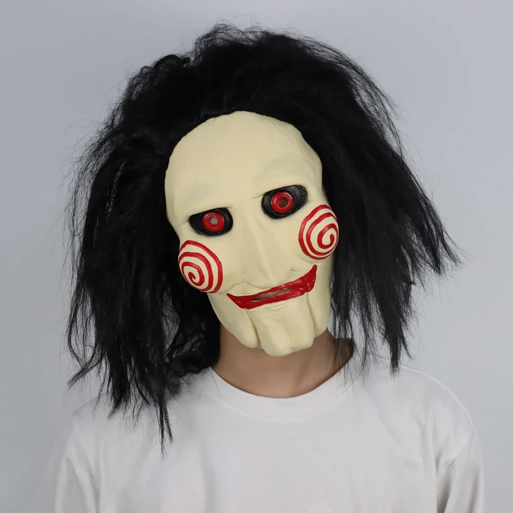 

Masque de scie sauteuse démon d'horreur, spirale de Cosplay: du livre de la scie, tueurs effrayants, casque en Latex, accessoire