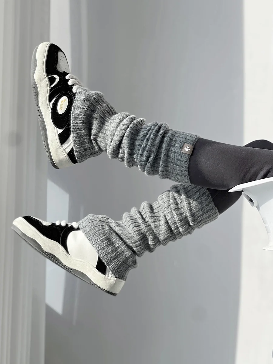 Dongda Gate Recommended Women's Knitted Sock Covers Soft Grey Slimming Micro Pressure for Autumn Winter Boots Easy to Wear