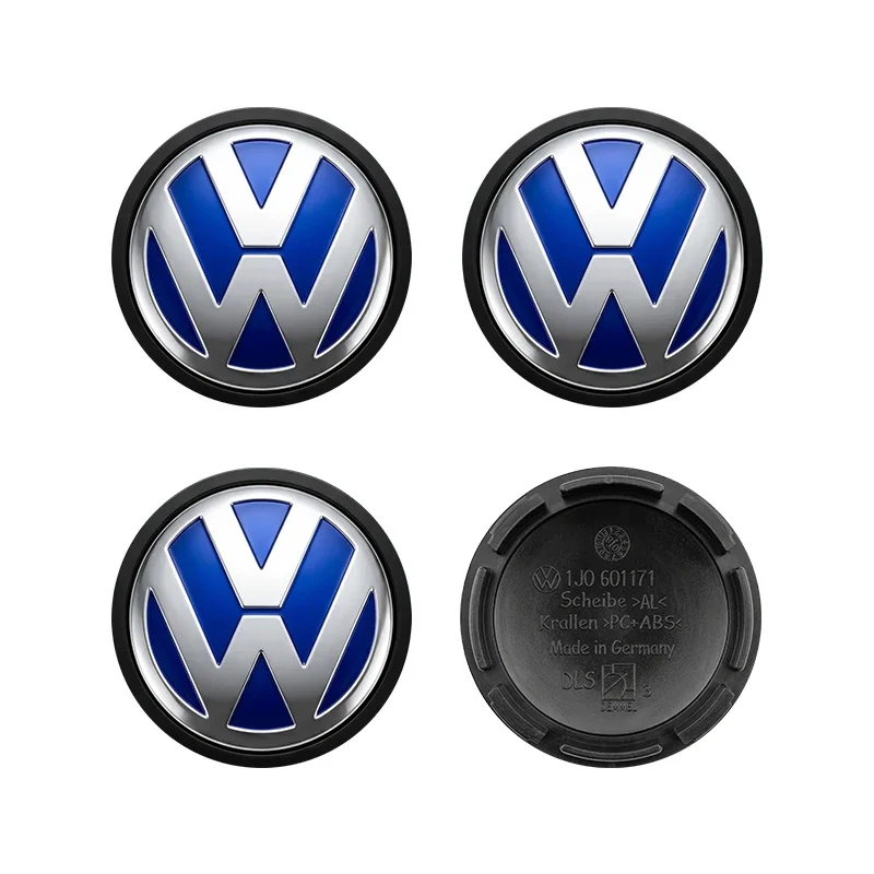 4-teiliger Auto-Radnabenkappen-Aufkleber, Reifen-Emblem-Abzeichen für VW Jetta MK5 MK6 Golf-4 5 6 7 Passat 3B7 601 171 B5 B6 B7 – Detail 3