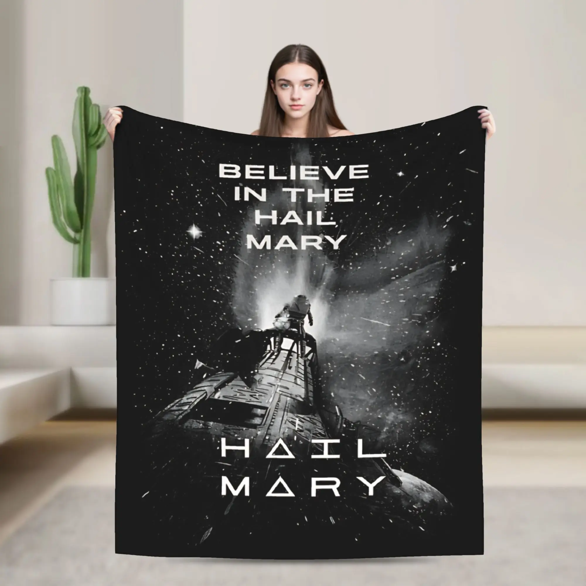 Believe In The Project Hail Mary  Plush Blankets  Customized Throw Blankets for Home 150*125cm Plush Thin Quilt
