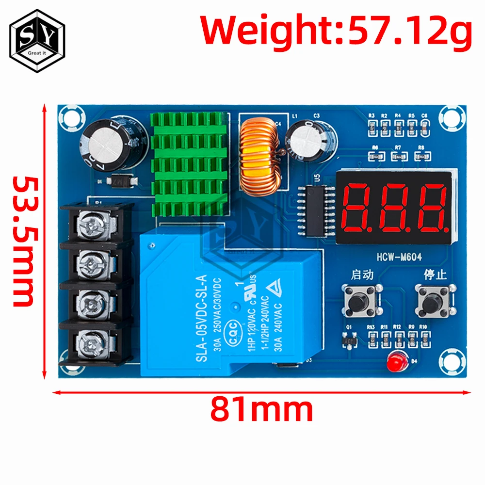 XH-M604 Battery Charger Control Module DC 6-60V Storage Lithium Battery Charging Control Switch Protection Board