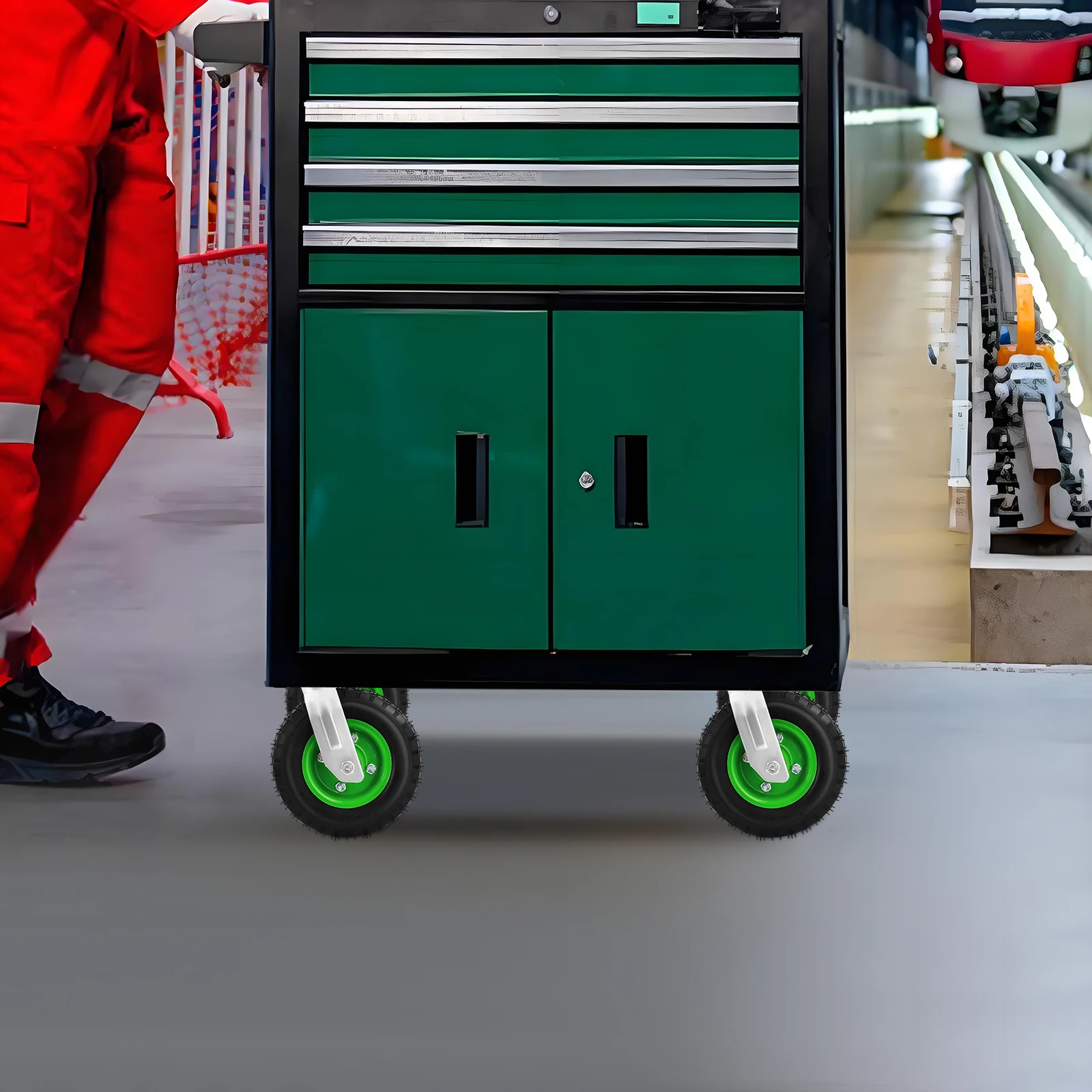 

8in Universal Wheels/2 Directional Wheels Plate Mounted Pneumatic Air Tire Wheel for Wooden Furniture Tool Boxes