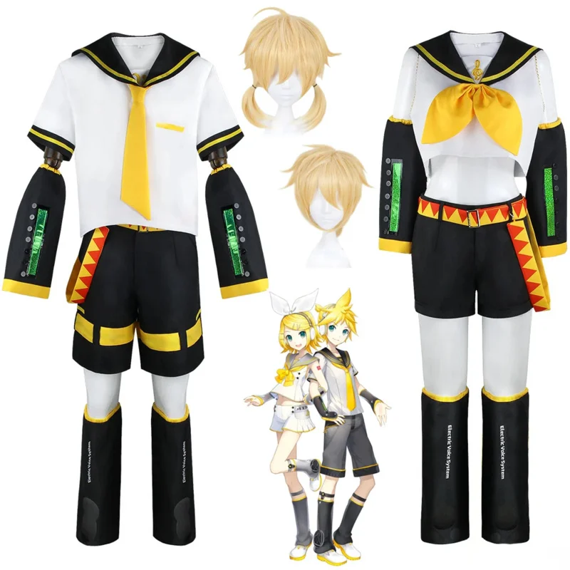 Anime Rin Len Cosplay Costumes Halloween Costumes for Women Kcagamine Brother Sister JK Uniform Role Play Clothing Party Uniform