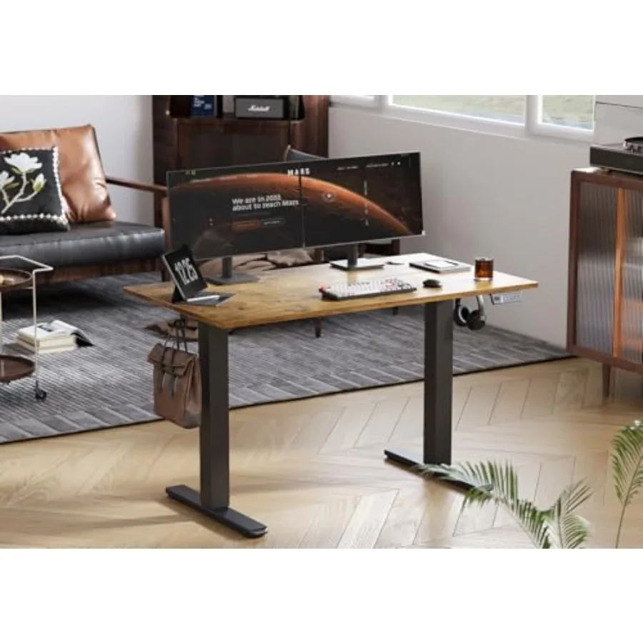 Electric Standing Desk Adjustable Height, 40 x 24 Inch Sit Stand Desk with T-Shaped Frame, 3 Memory Presets and Cable Managemen
