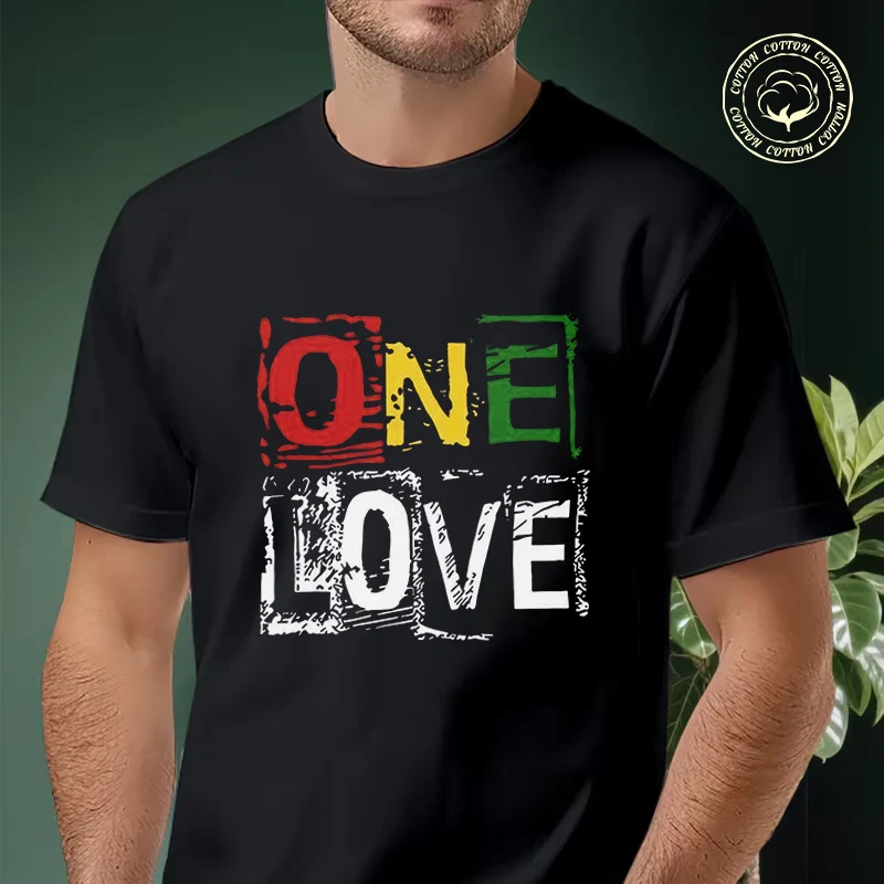

One Love Graphic Motorcycle T-Shirt Men Cotton Tees O-neck Short Sleeve T Shirt Fashion Hip Hop Tee