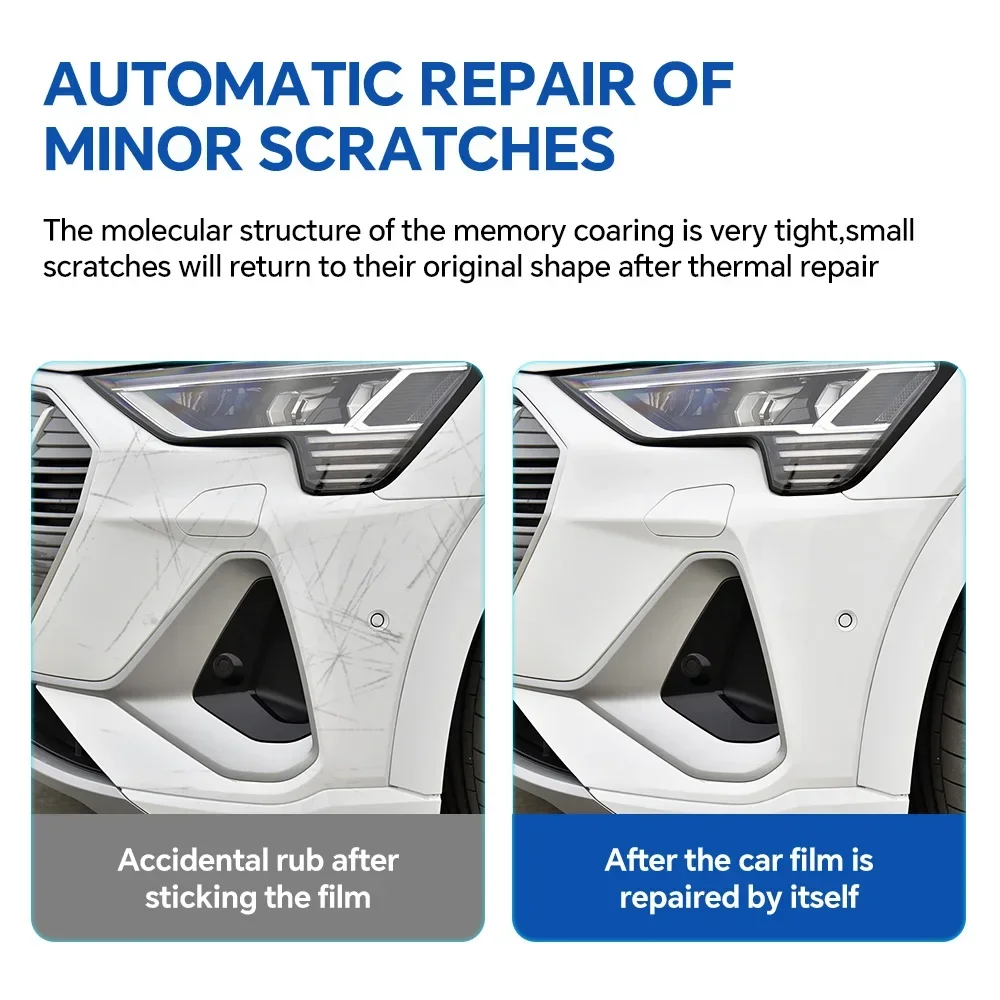 For AUDI E TRON 2019-2023 Car Headlight Rearview TPU Protection Film Pre-cut PPF Anti-Scratch Clear Bra Resistant Repairable Kit