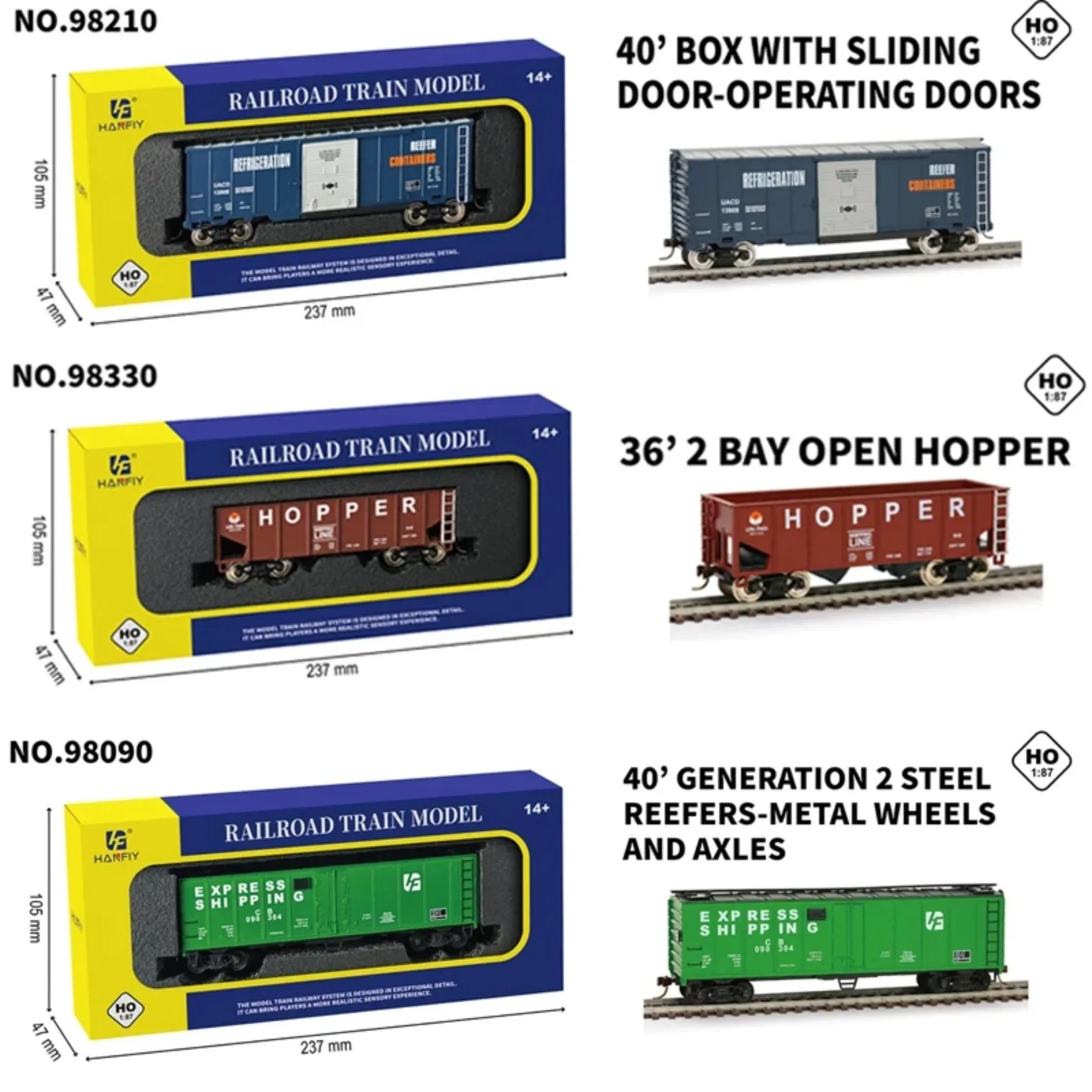 Image 5: Modèle de wagon de train miniature HO 1/87, simulation de wagon de train électrique, différents styles, jouet de train miniature