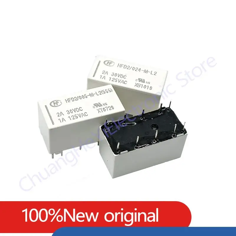 Magnetic latching relay HFD2-003-M-L2 HFD2-005-M-L2 HFD2-012-M-L2 HFD2-024-M-L2 10pin 1A 3V 5V 12V 24V