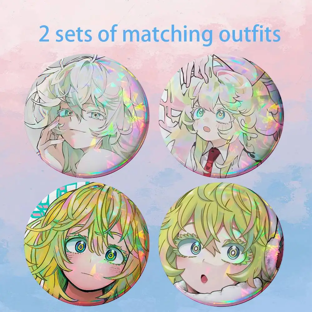 MHA T-Toru Hagakure 2 piece set Badges On Backpack Jacket Cartoon Round Brooches Acrylic Button Pins Collection Gifts