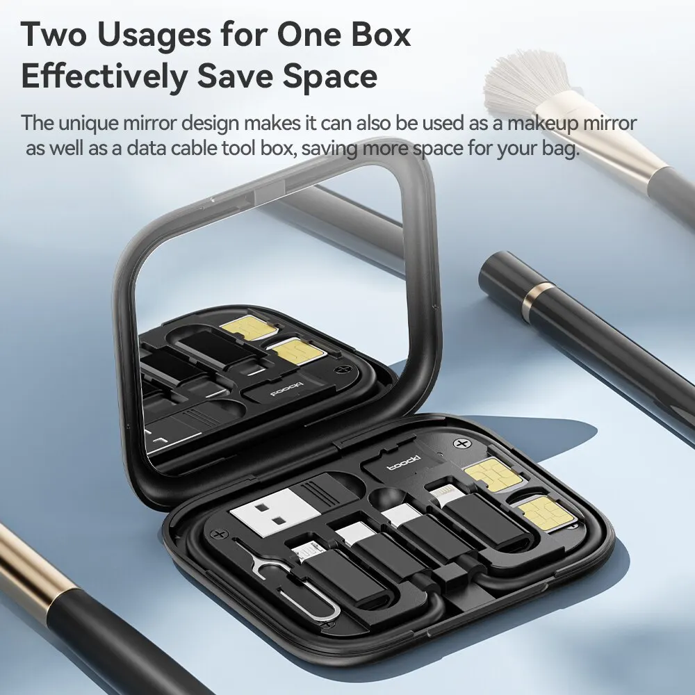 Toocki USB Type C To USB C Cable 60W 4 In 1 Mini Data Cable Set Storage Box Fast Charging Charger Mobile Phone Holder For Xiaomi