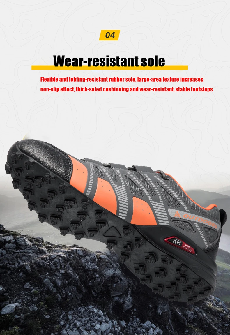 Atmungsaktive Mesh-Wanderschuhe für Herren, leicht, rutschfest, wasserdicht, verschleißfest, Outdoor-Trekking-Camping-Sneaker – Detail 8