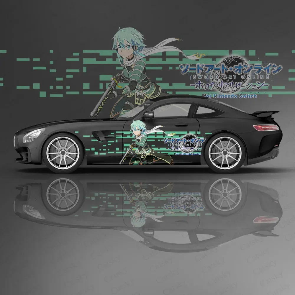 Anime Sinon-Sword Art Online Car Sticker Decal Hood Door Body Vinyl Sticker Graphic Wrap New Car Sticker Decoration Accessories