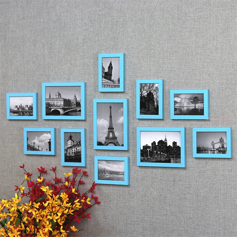 11Pcs Picture Frames Wall Photo Frame Architecture Picture Frame Set Modern Decor Living Room Home Decoration marcos de fotos