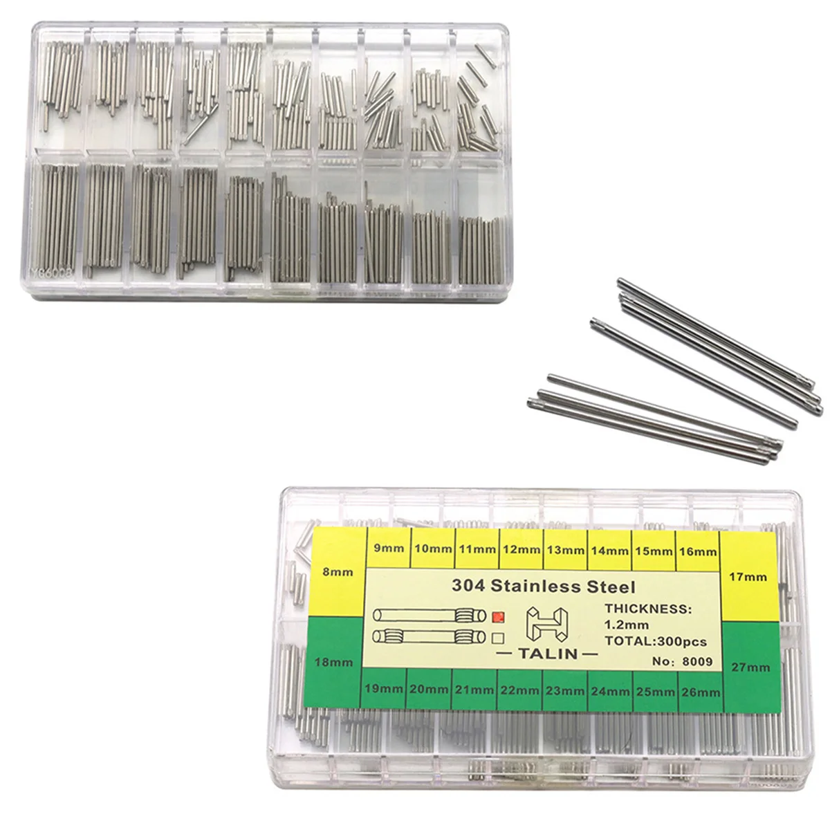 300 قطعة 1.0/1.2 مللي متر الفولاذ المقاوم للصدأ حزام (استيك) ساعة حزام سوار أنبوب الاحتكاك بار ربط دبابيس استبدال أجزاء ساعة إصلاح الإكسسوارات