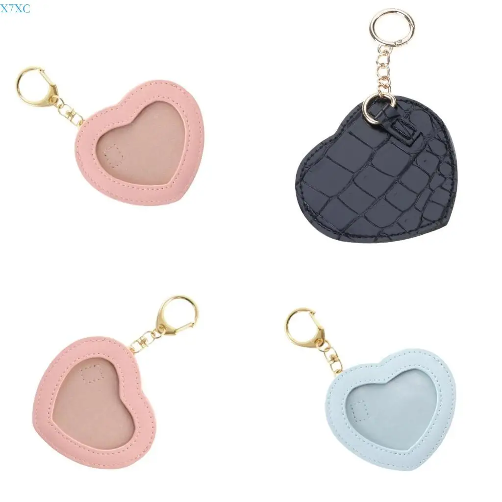 

X7XC Lightweight Heart Badge Holder Cartoon Keyring for Creative Enthusiasts and Fans