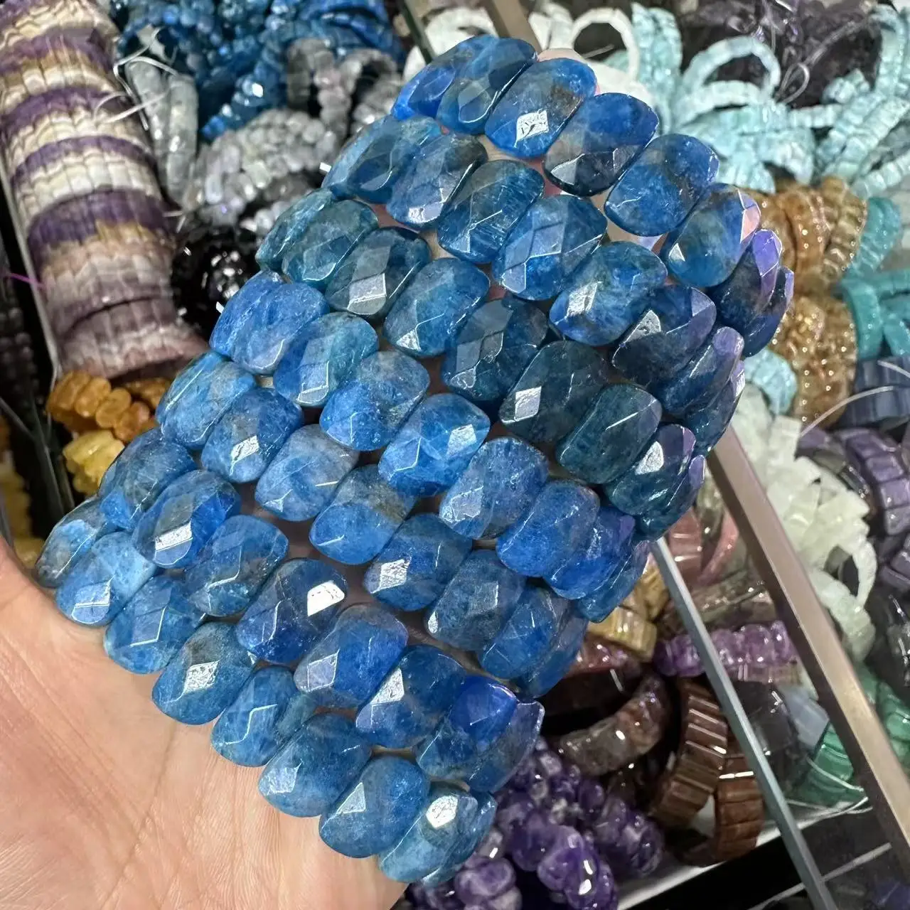 

Natural Stone 11*13mm Faceted Bracelets Lapis Labradorite Crystal Red Jasper Agate Howlite Rhodonite Unakite For Wholesale