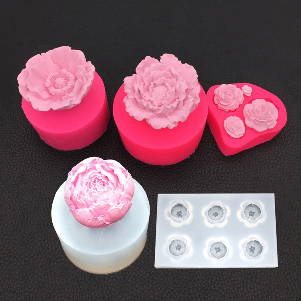 Silicone world Hibiscus Flower Rose Silicone Cake Mold 3D Flower  Gift Box Fondant Mold Candy Chocolate Decoration Baking Tools