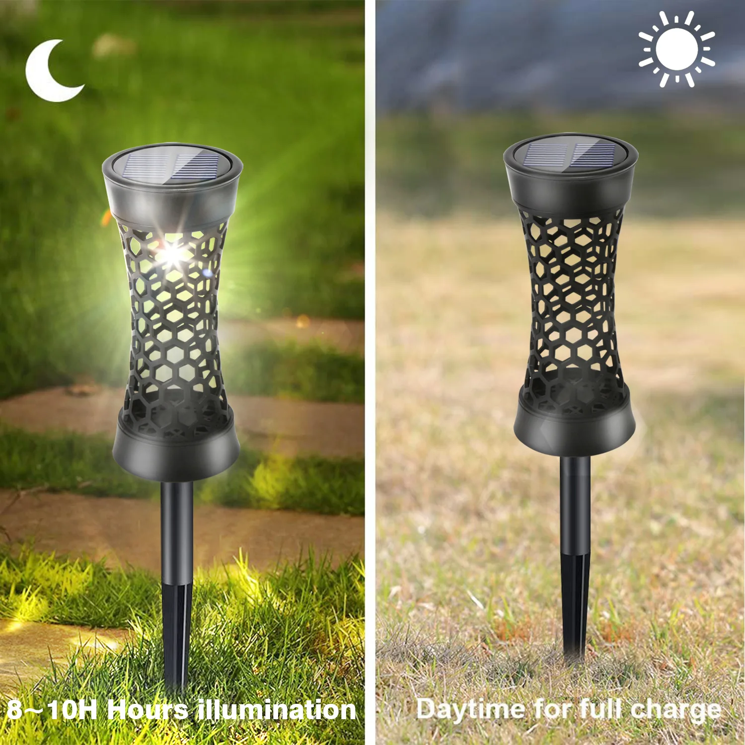 أحدث RGB في الهواء الطلق مصابيح الحديقة الشمسية حديقة المشهد جو الإضاءة الزخرفية التخييم الأرض مصباح IP65 مقاوم للماء الساخن #5