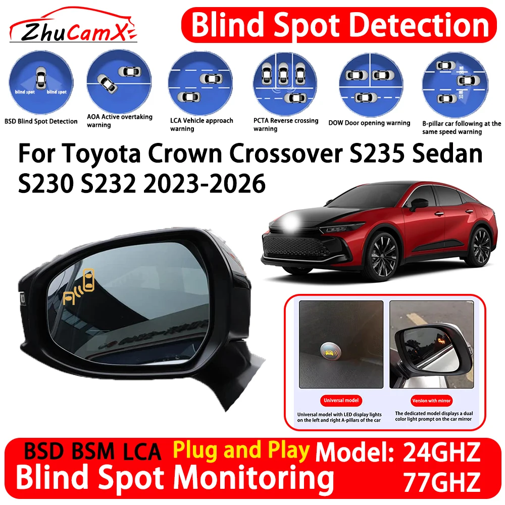 for Toyota Crown Crossover S235 Sedan S230 S232 2023-2026 OEM Blind Spot Detection System Lane Change Assist RCTA Radar Alert